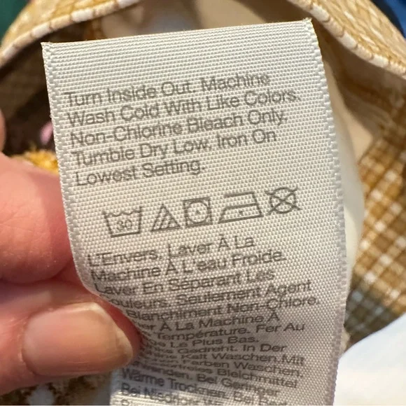 NWT Madewell Denim Supercrop Tank Top Mini Check Autumn Gold size 2 - Picture 7 of 7